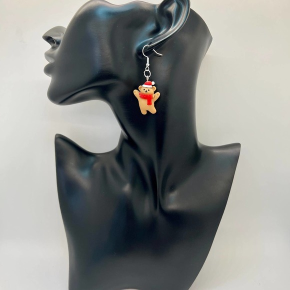 Christmas Earrings - Christmas Mittens, Teddy Bear, Lollipop, Reindeer, Snow Men - Picture 5 of 10